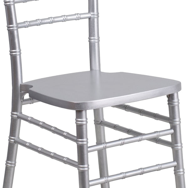 English Elm HERCULES Series Elegant Chiavari Chair for Weddings and Events - Durable, Stackable, Ready to Use Silver XS-SILVER-GG