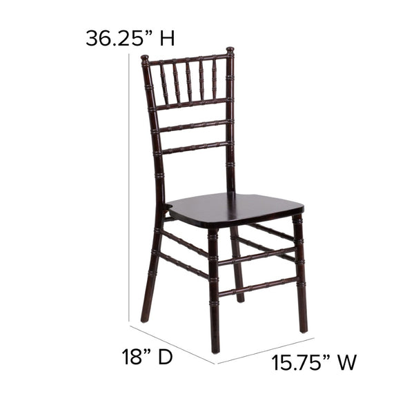 English Elm HERCULES Series Elegant Chiavari Chair for Weddings and Events - Durable, Stackable, Ready to Use Walnut XS-WALNUT-GG