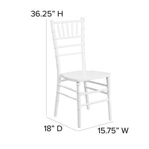 English Elm HERCULES Series Elegant Chiavari Chair for Weddings and Events - Durable, Stackable, Ready to Use White XS-WHITE-GG
