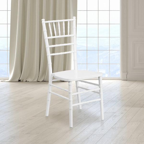 English Elm HERCULES Series Elegant Chiavari Chair for Weddings and Events - Durable, Stackable, Ready to Use White XS-WHITE-GG