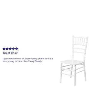 English Elm HERCULES Series Elegant Chiavari Chair for Weddings and Events - Durable, Stackable, Ready to Use White XS-WHITE-GG