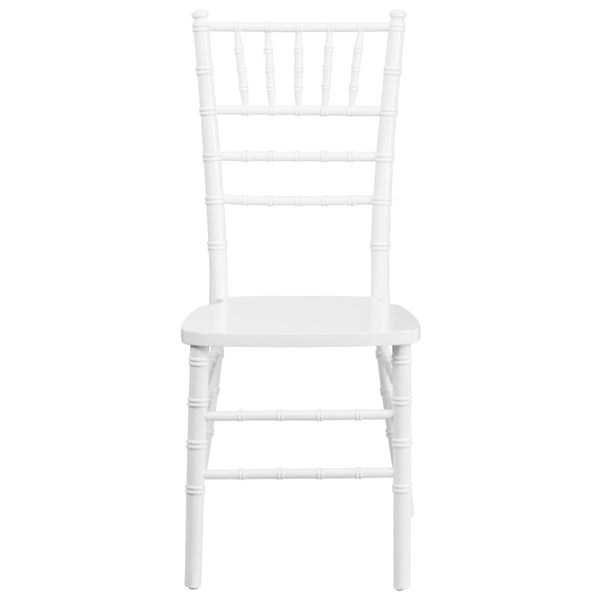 English Elm HERCULES Series Elegant Chiavari Chair for Weddings and Events - Durable, Stackable, Ready to Use White XS-WHITE-GG