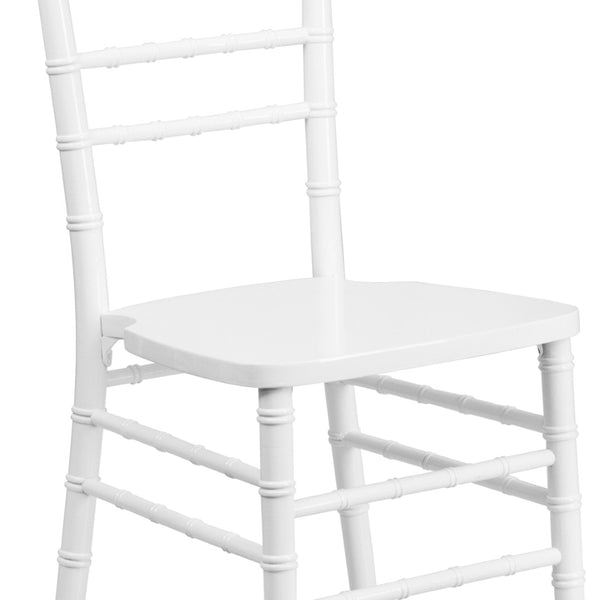 English Elm HERCULES Series Elegant Chiavari Chair for Weddings and Events - Durable, Stackable, Ready to Use White XS-WHITE-GG