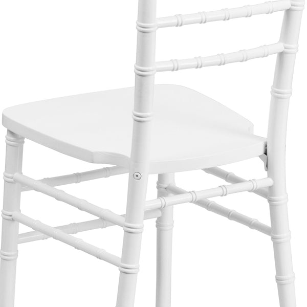 English Elm HERCULES Series Elegant Chiavari Chair for Weddings and Events - Durable, Stackable, Ready to Use White XS-WHITE-GG