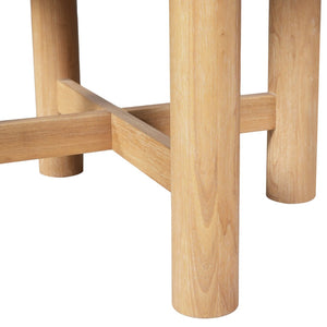 English Elm Wood Oval Extendable Rubberwood Dining Table Seats Six with Leaf for Kitchen Natural XT000001AAD