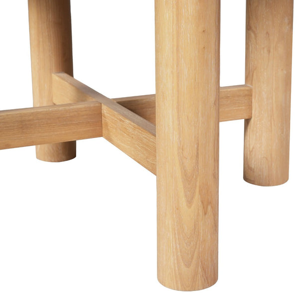 English Elm Wood Oval Extendable Rubberwood Dining Table Seats Six with Leaf for Kitchen Natural XT000001AAD