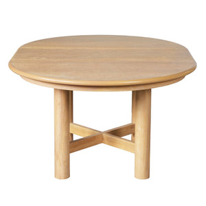 English Elm Wood Oval Extendable Rubberwood Dining Table Seats Six with Leaf for Kitchen Natural XT000001AAD