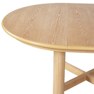 English Elm Wood Oval Extendable Rubberwood Dining Table Seats Six with Leaf for Kitchen Natural XT000001AAD
