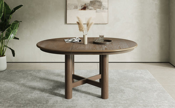English Elm Wood Oval Extendable Rubberwood Dining Table Seats Six with Leaf for Kitchen Espresso XT000001AAP