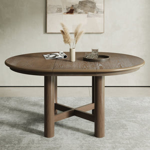 English Elm Wood Oval Extendable Rubberwood Dining Table Seats Six with Leaf for Kitchen Espresso XT000001AAP