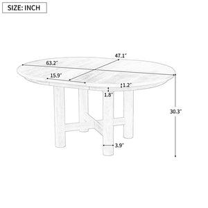 English Elm Wood Oval Extendable Rubberwood Dining Table Seats Six with Leaf for Kitchen Espresso XT000001AAP