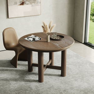 English Elm Wood Oval Extendable Rubberwood Dining Table Seats Six with Leaf for Kitchen Espresso XT000001AAP