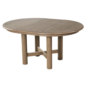 English Elm Wood Oval Extendable Rubberwood Dining Table Seats Six with Leaf for Kitchen Espresso XT000001AAP