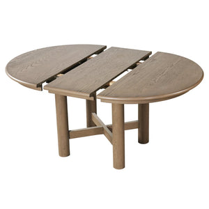 English Elm Wood Oval Extendable Rubberwood Dining Table Seats Six with Leaf for Kitchen Espresso XT000001AAP