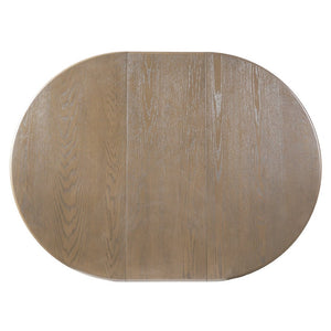 English Elm Wood Oval Extendable Rubberwood Dining Table Seats Six with Leaf for Kitchen Espresso XT000001AAP