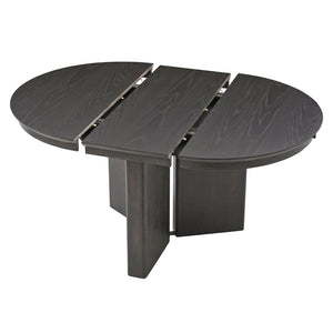 English Elm Trexm Oval Extension Dining Table Oak Veneer Pedestal Base Modern Farmhouse Kitchen Espresso XT000002AAP