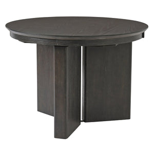 English Elm Trexm Oval Extension Dining Table Oak Veneer Pedestal Base Modern Farmhouse Kitchen Espresso XT000002AAP