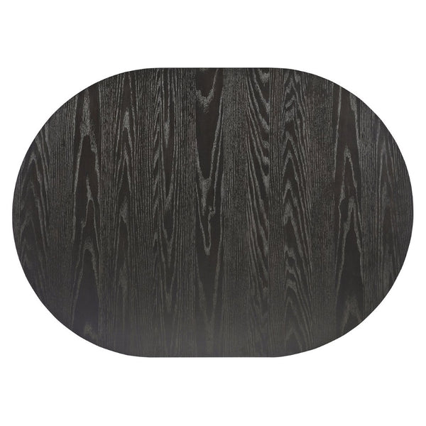 English Elm Trexm Oval Extension Dining Table Oak Veneer Pedestal Base Modern Farmhouse Kitchen Espresso XT000002AAP