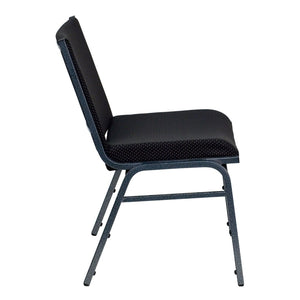 English Elm HERCULES Heavy Duty Stacking Chair with Padded Seating for Offices, Classrooms, and Events Black Patterned Fabric XU-60153-BK-GG