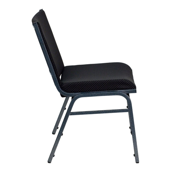 English Elm HERCULES Heavy Duty Stacking Chair with Padded Seating for Offices, Classrooms, and Events Black Patterned Fabric XU-60153-BK-GG