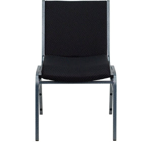 English Elm HERCULES Heavy Duty Stacking Chair with Padded Seating for Offices, Classrooms, and Events Black Patterned Fabric XU-60153-BK-GG