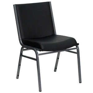 English Elm HERCULES Series Heavy-Duty Padded Stack Chair for Versatile Seating in Offices, Churches & Events Black Vinyl XU-60153-BK-VYL-GG