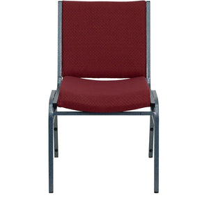 English Elm HERCULES Heavy Duty Stacking Chair with Padded Seating for Offices, Classrooms, and Events Burgundy Patterned Fabric XU-60153-BY-GG