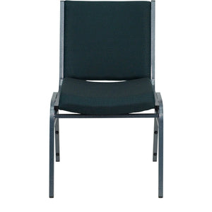 English Elm HERCULES Heavy Duty Stacking Chair with Padded Seating for Offices, Classrooms, and Events Green Patterned Fabric XU-60153-GN-GG