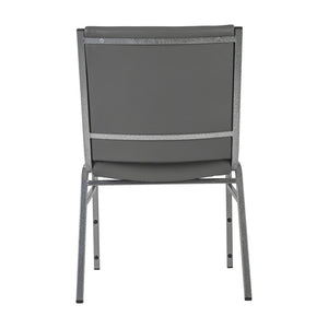 English Elm HERCULES Series Heavy-Duty Padded Stack Chair for Versatile Seating in Offices, Churches & Events Gray Vinyl XU-60153-GRY-VYL-GG