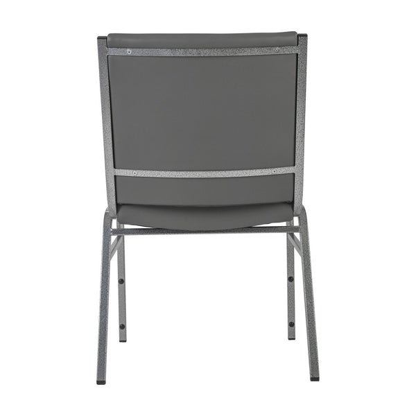 English Elm HERCULES Series Heavy-Duty Padded Stack Chair for Versatile Seating in Offices, Churches & Events Gray Vinyl XU-60153-GRY-VYL-GG