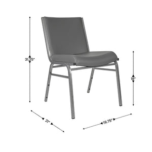 English Elm HERCULES Series Heavy-Duty Padded Stack Chair for Versatile Seating in Offices, Churches & Events Gray Vinyl XU-60153-GRY-VYL-GG
