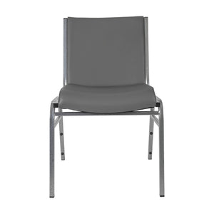 English Elm HERCULES Series Heavy-Duty Padded Stack Chair for Versatile Seating in Offices, Churches & Events Gray Vinyl XU-60153-GRY-VYL-GG