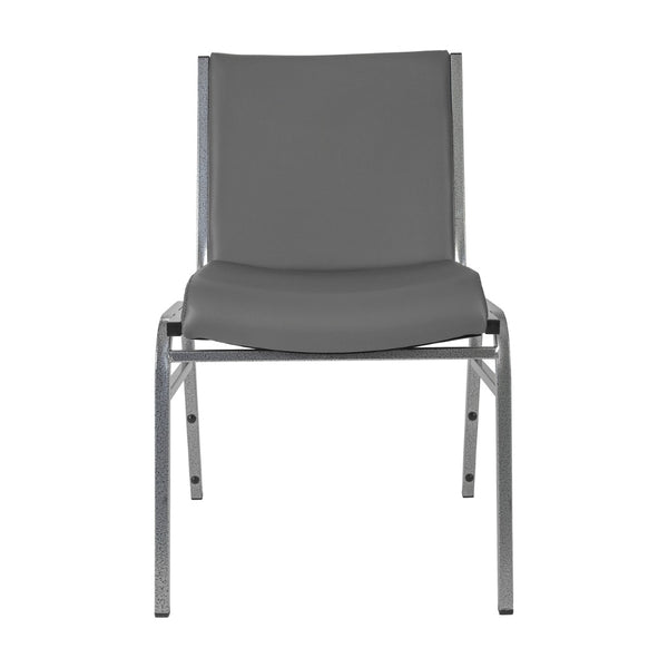 English Elm HERCULES Series Heavy-Duty Padded Stack Chair for Versatile Seating in Offices, Churches & Events Gray Vinyl XU-60153-GRY-VYL-GG
