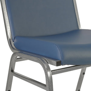 English Elm HERCULES Series Heavy-Duty Padded Stack Chair for Versatile Seating in Offices, Churches & Events Navy Vinyl XU-60153-NVY-VYL-GG