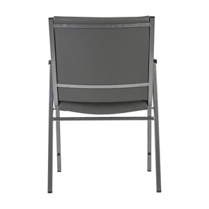 English Elm HERCULES Heavy-Duty Stack Chair with Arms for Versatile Use in Offices, Classrooms, and Events Gray Vinyl XU-60154-GRY-VYL-GG