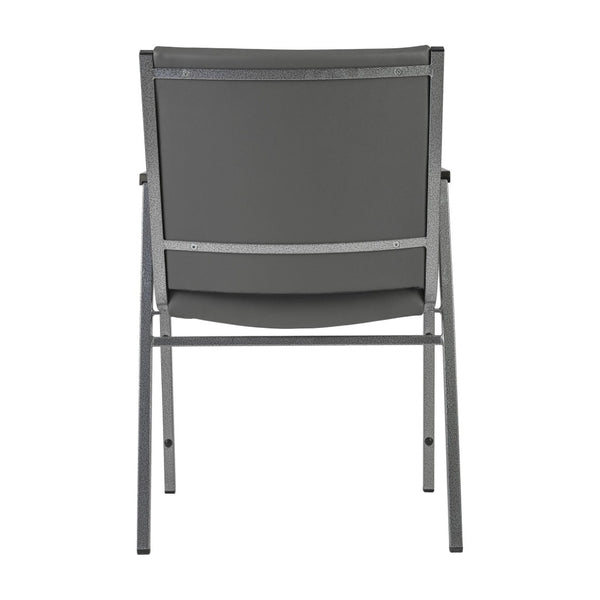 English Elm HERCULES Heavy-Duty Stack Chair with Arms for Versatile Use in Offices, Classrooms, and Events Gray Vinyl XU-60154-GRY-VYL-GG