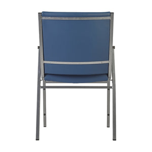 English Elm HERCULES Heavy-Duty Stack Chair with Arms for Versatile Use in Offices, Classrooms, and Events Navy Vinyl XU-60154-NVY-VYL-GG