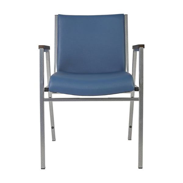 English Elm HERCULES Heavy-Duty Stack Chair with Arms for Versatile Use in Offices, Classrooms, and Events Navy Vinyl XU-60154-NVY-VYL-GG