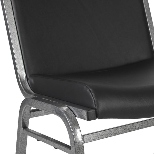 English Elm HERCULES Big & Tall Stack Chair – 1000 lb Capacity, Durable Vinyl, Comfortable & Versatile Design XU-60555-BLK-VYL-GG