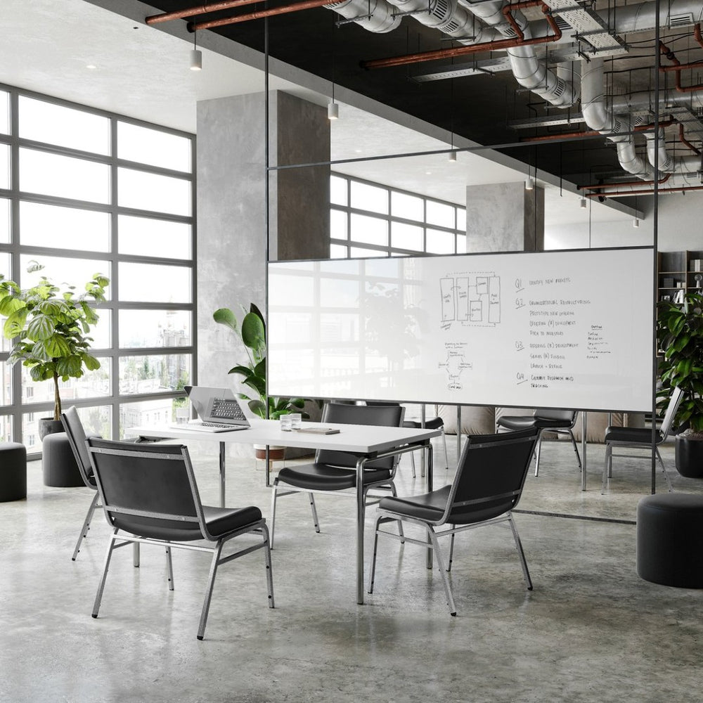 English Elm HERCULES Big & Tall Stack Chair – 1000 lb Capacity, Durable Vinyl, Comfortable & Versatile Design XU-60555-BLK-VYL-GG