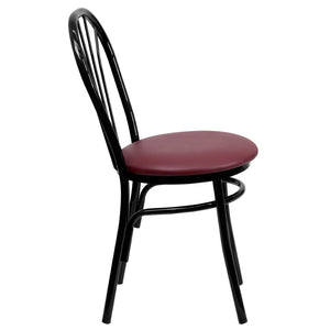 English Elm HERCULES Series Fan Back Metal Chair - Durable Comfort for Restaurants, Bars, and Home Dining Spaces Burgundy XU-698B-BGV-GG