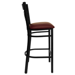 English Elm HERCULES Heavy-Duty Metal Barstool with Comfortable Padded Seating for Restaurants and Lounges Burgundy Vinyl Seat/Black Metal Frame XU-6F8BXBK-BAR-BURV-GG