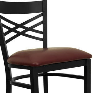 English Elm HERCULES Heavy-Duty Metal Barstool with Comfortable Padded Seating for Restaurants and Lounges Burgundy Vinyl Seat/Black Metal Frame XU-6F8BXBK-BAR-BURV-GG