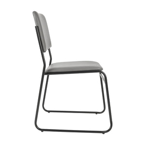 English Elm HERCULES 500 lb. Capacity Durable High-Density Stacking Chair for Versatile Commercial Use Gray Vinyl/Black Frame XU-8700-GRY-B-VYL-30-GG