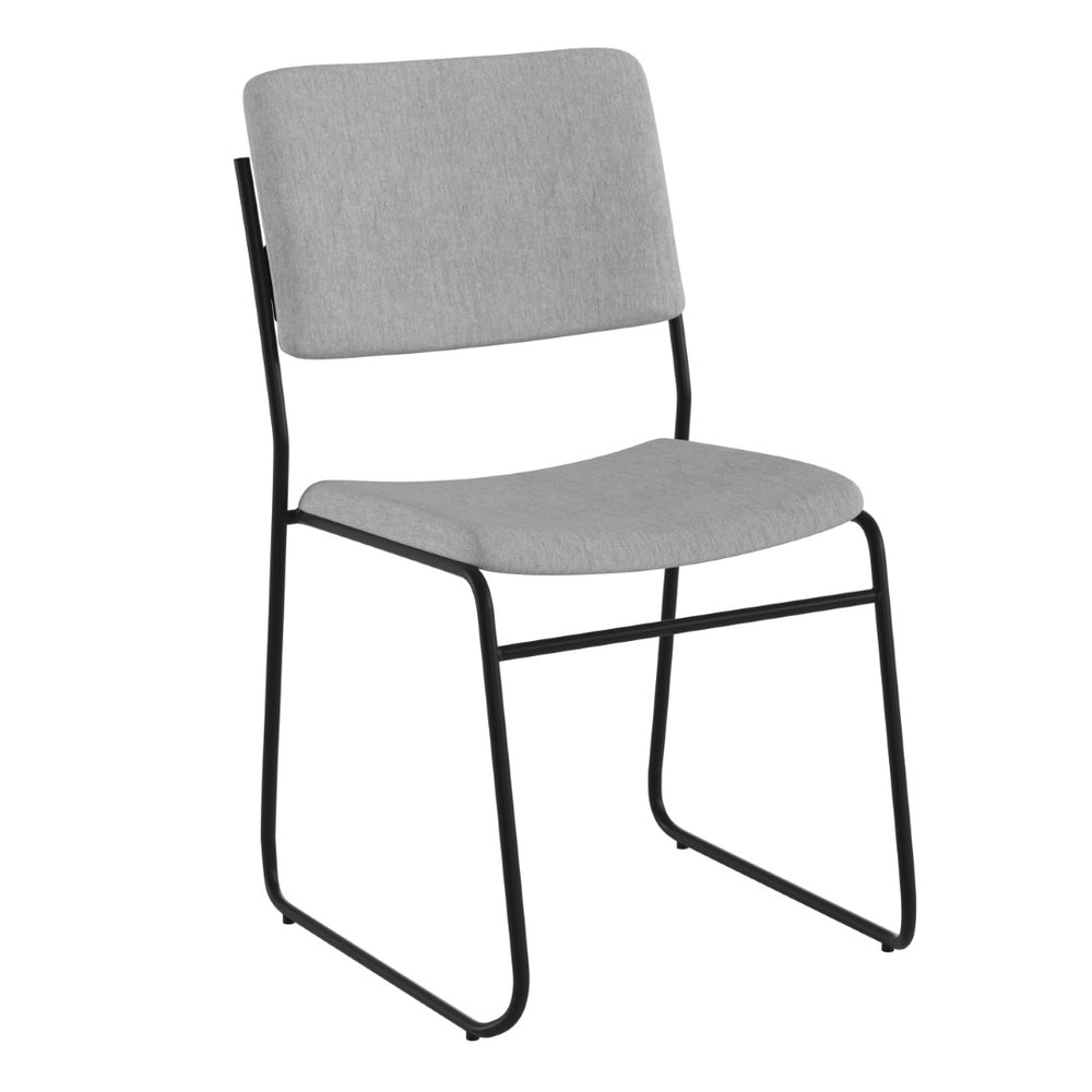English Elm HERCULES 500 lb Capacity Gray Fabric Stacking Chair – Durable, Comfortable, Space-Saving Design XU-8700-GY-B-30-GG