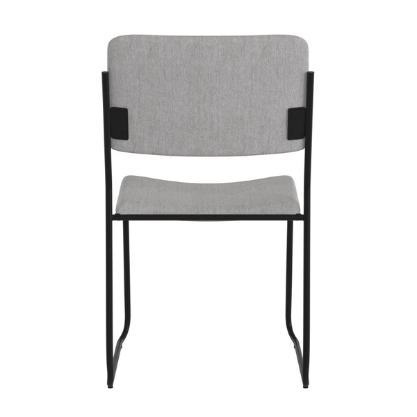 English Elm HERCULES 500 lb Capacity Gray Fabric Stacking Chair – Durable, Comfortable, Space-Saving Design XU-8700-GY-B-30-GG