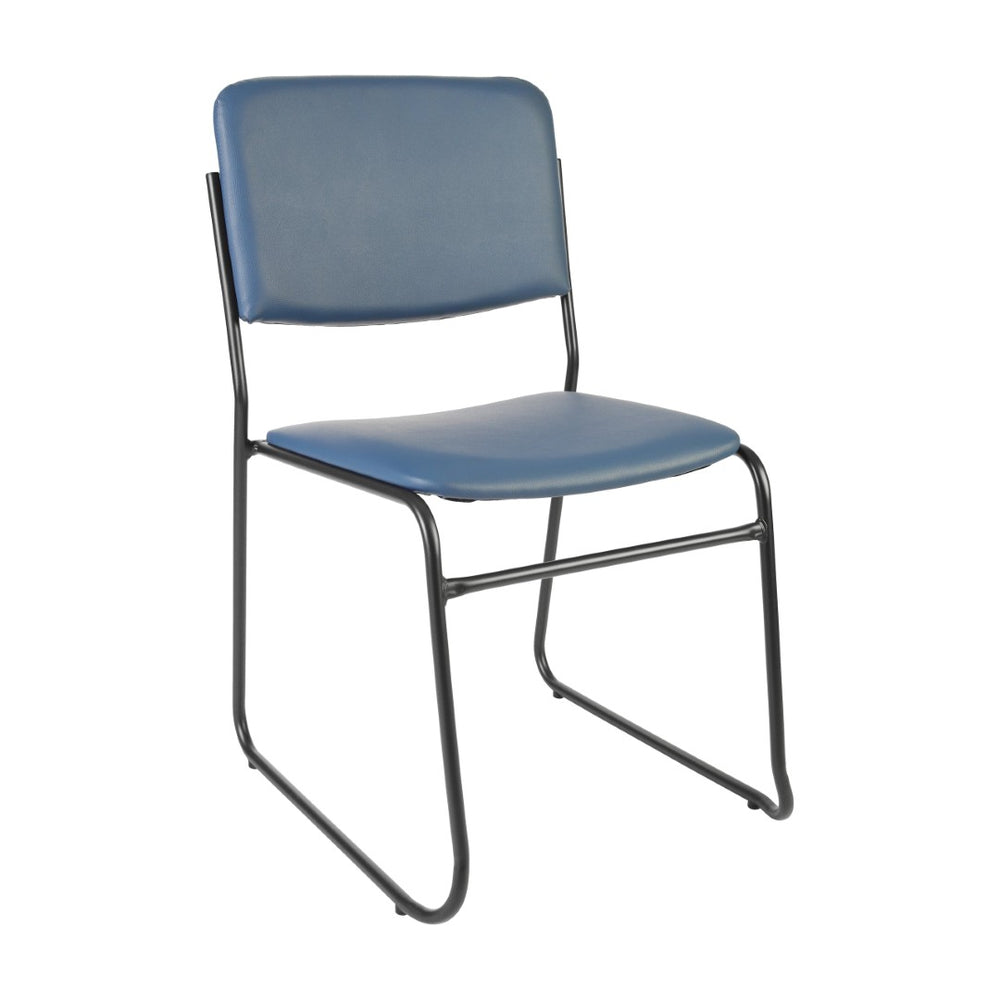 English Elm HERCULES 500 lb. Capacity Durable High-Density Stacking Chair for Versatile Commercial Use Navy Vinyl/Black Frame XU-8700-NVY-B-VYL-30-GG