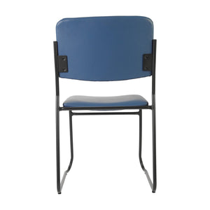 English Elm HERCULES 500 lb. Capacity Durable High-Density Stacking Chair for Versatile Commercial Use Navy Vinyl/Black Frame XU-8700-NVY-B-VYL-30-GG