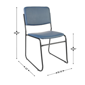 English Elm HERCULES 500 lb. Capacity Durable High-Density Stacking Chair for Versatile Commercial Use Navy Vinyl/Black Frame XU-8700-NVY-B-VYL-30-GG
