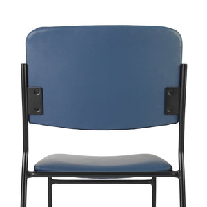 English Elm HERCULES 500 lb. Capacity Durable High-Density Stacking Chair for Versatile Commercial Use Navy Vinyl/Black Frame XU-8700-NVY-B-VYL-30-GG